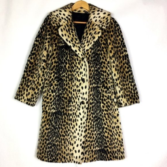 Vintage Jackets & Blazers - Vintage Faux Fur Leopard Sportowne Safari Coat